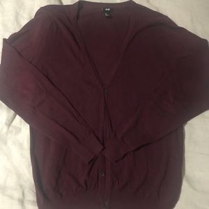H&M burgundy cardigan
